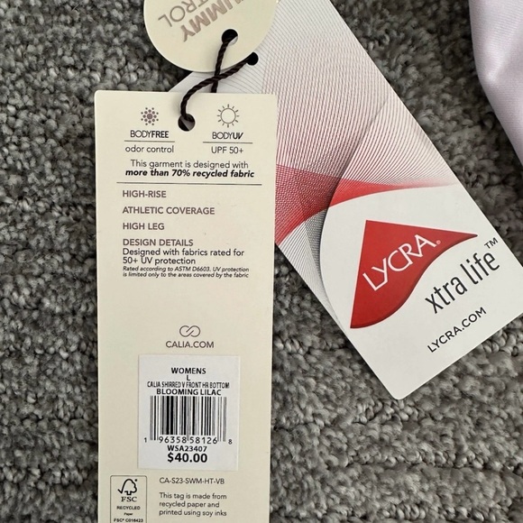 Calia Blooming Lilac Strappy Back Top & High Rise Bottom Size Large NWT - Picture 4 of 8